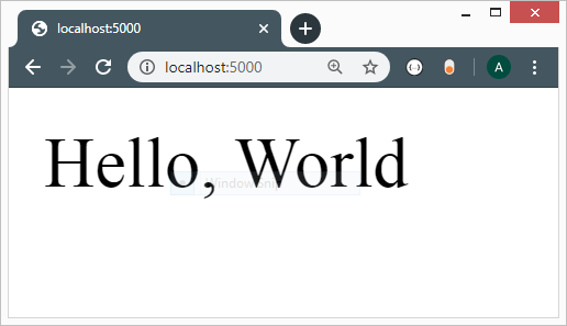 image showing output of flask app