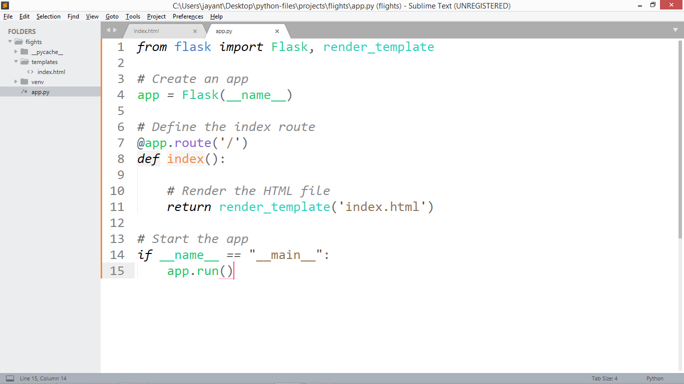 image showing app.py file